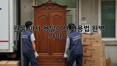 원룸 이사? 용달이사 사용법 완벽 가이드!