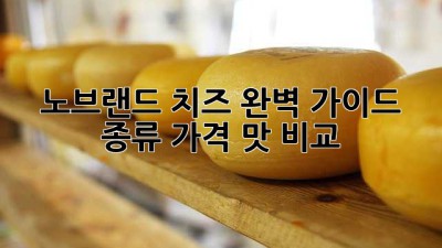 노브랜드 치즈 완벽 가이드: 종류, 가격, 맛 비교