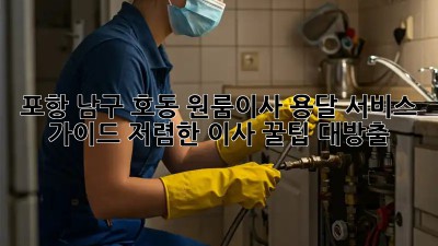 포항 남구 호동 원룸이사 용달 서비스 가이드: 저렴한 이사 꿀팁 대방출! ✨